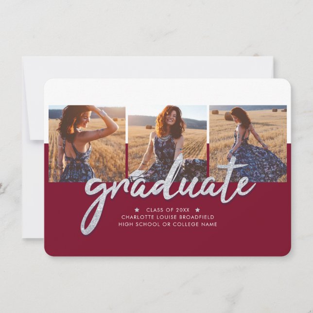 Graduation Photo Collage Grad 2025 Faire-part (Devant)