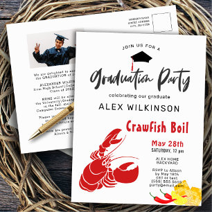 Graduation Photo Crawfish Boil Party Invitation