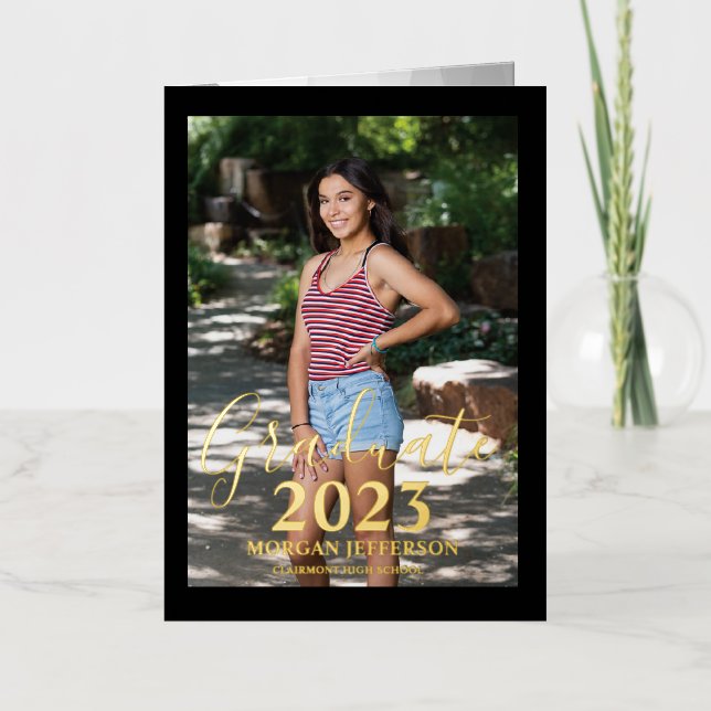 Graduation Photo Foil Invitation (Recto)