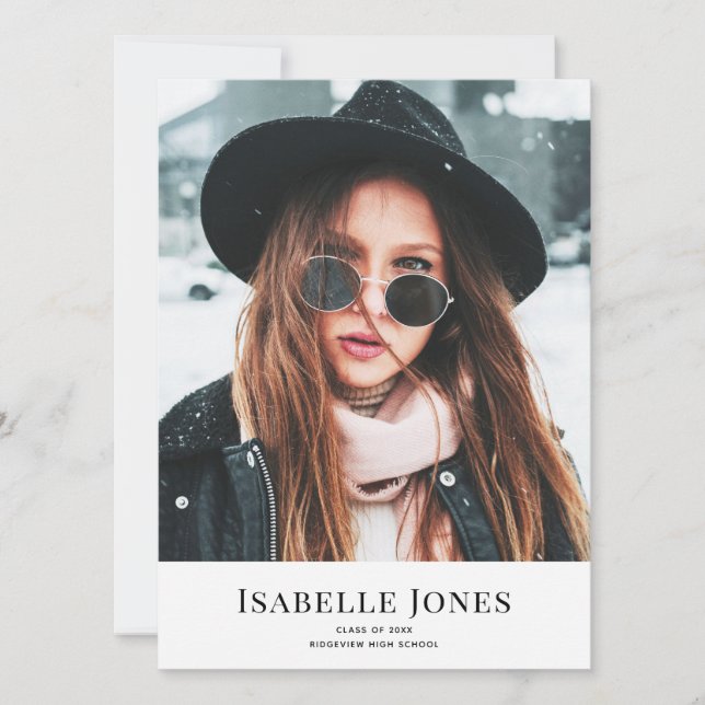 Graduation photo minimaliste blanche (Devant)