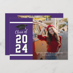 Graduation Photo Purple Grad 2025 Faire-part