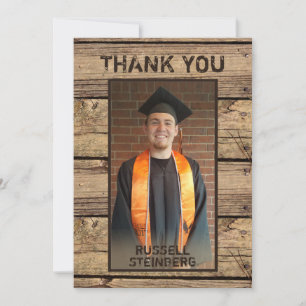 Graduation Photo Rustique Pays Merci en bois