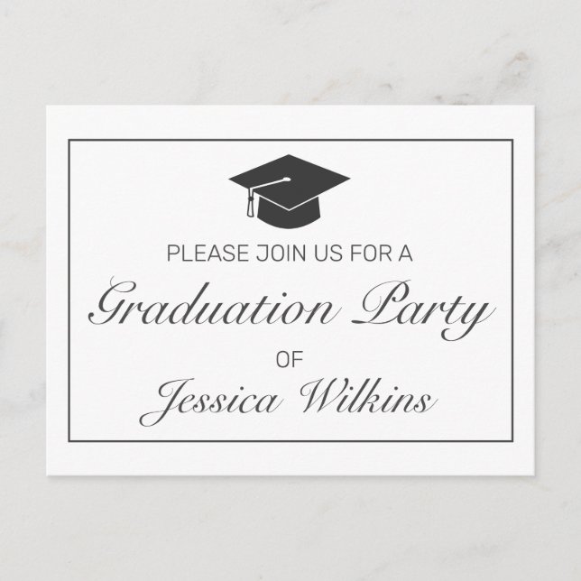 Graduation RSVP Invitation Minimaliste moderne bla (Devant)