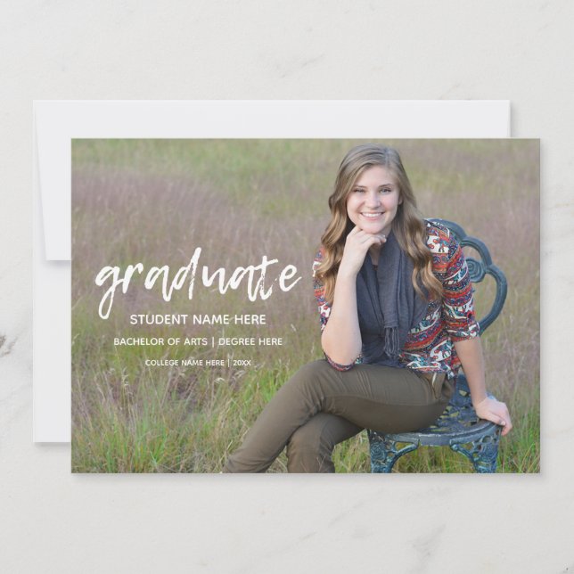 Graduation Simple Moderne Carte Faire-part (Devant)