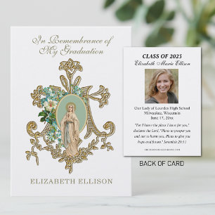 Graduation Souvenir Cartes de prière religieuses
