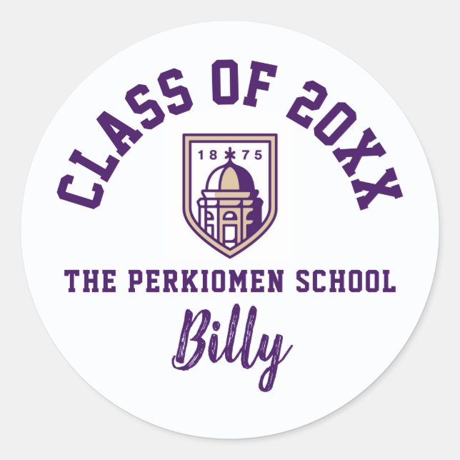 Graduation Stickers The Perkiomen School, Custom (Devant)