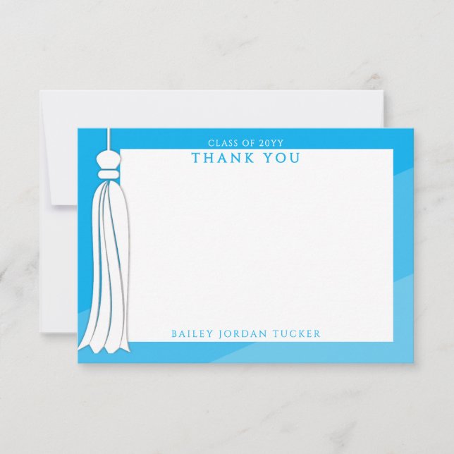 Graduation Tassel Sky Blue Ombre Merci (Devant)