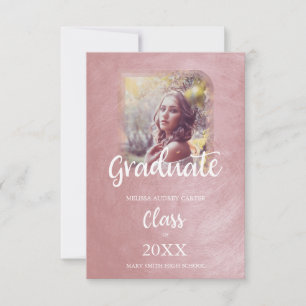 Graduation Tendance Blush Rose effet métallique Te
