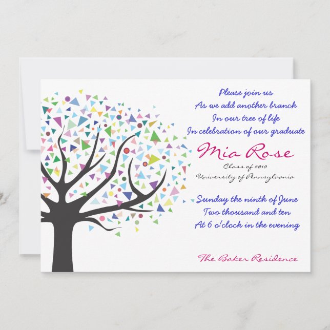 Graduation Tree of Life Invitation Classe de 2010 (Devant)