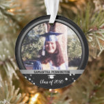 Graduation Un Photo Confetti Keepsaké<br><div class="desc">Un ornement photo est gardé pour la finalisation. Imprimé de la même façon de part et d'autre. Il suffit de télécharger votre propre photo et tout le texte est réglable. Excellent cadeau pour tous les membres de la famille et les amis.</div>
