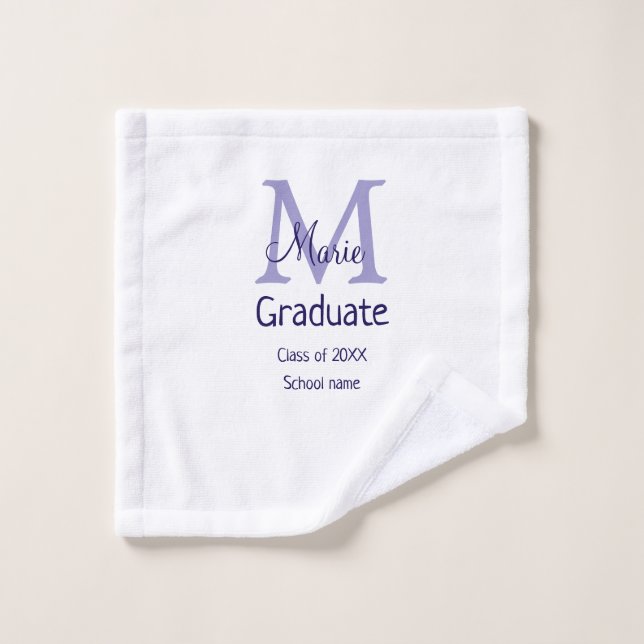 Gradué ajouter nom monogramme violet simple m mini (Gant de toilette)