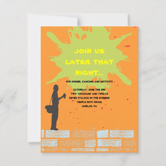 Graffiti Artist Bar Bat mitzvah Invitation Party C (Devant)