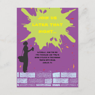 Graffiti Artist Bar Bat mitzvah Invitation Party C