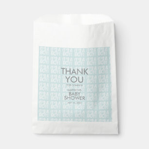 Graffiti Baby shower bleu Favoriser les sacs