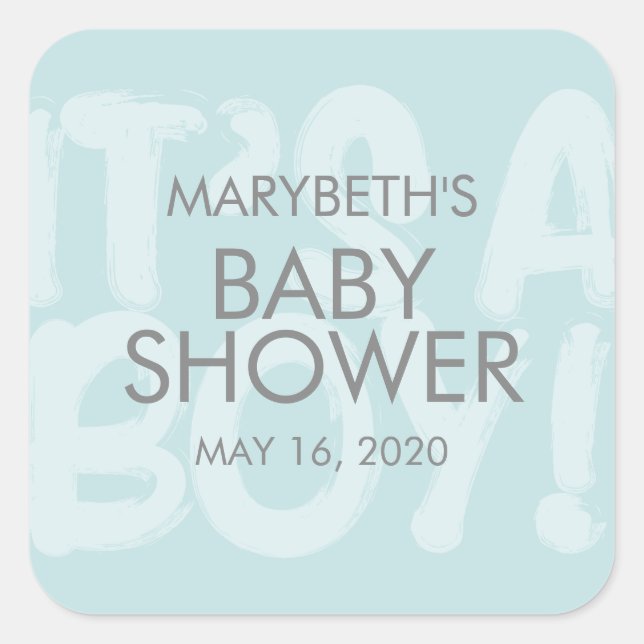 Graffiti Baby shower bleu Favoriser Sticker (Devant)