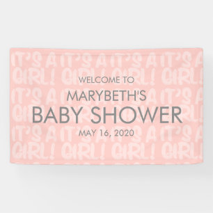 Graffiti Baby shower rose bannière de bienvenue