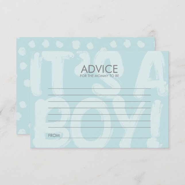Graffiti Blue Baby shower carte conseil pour maman (Devant / Derrière)