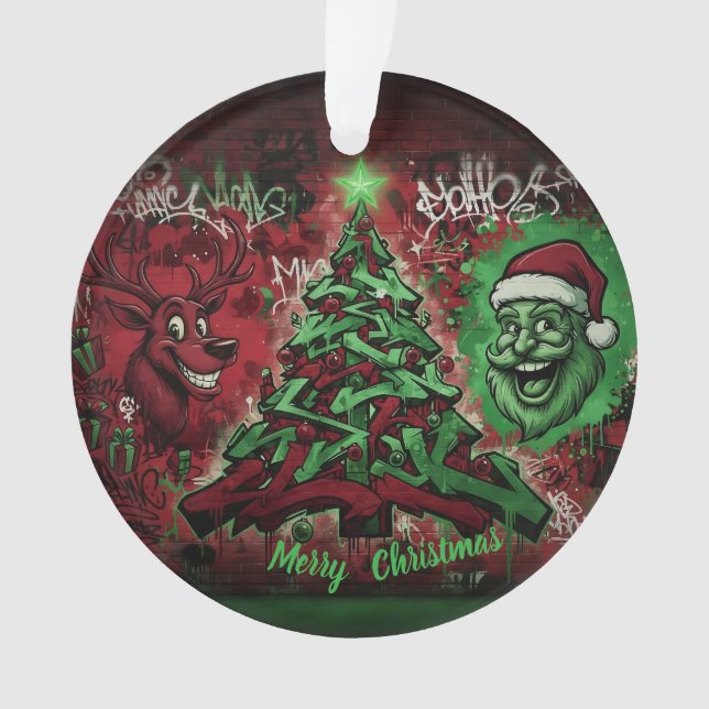 Graffiti Christmas Acrylic Ornament (devant)
