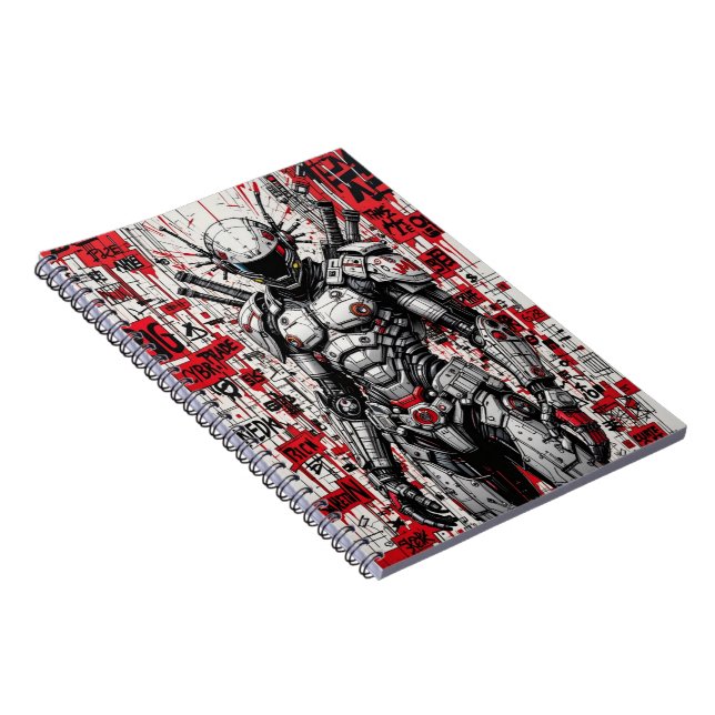 Graffiti de guerrier Cyberpunk - Carnet de spirale (Côté Droit)
