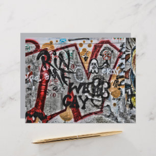 Graffiti Gris rouge Lettres Urban Street Wall Art