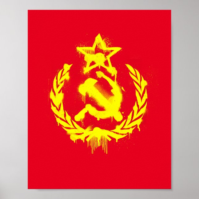 Graffiti Hammer & Sickle Poster (Devant)