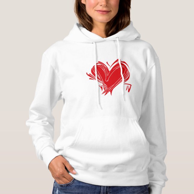 "Graffiti Heart Crop Sweat - shirt à capuche - Edg (Devant)
