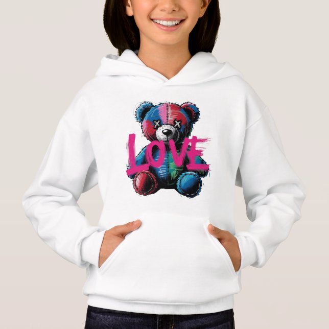 Graffiti Love Teddy Bear Streetwear girl (Devant)
