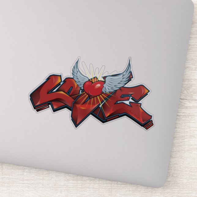 Graffiti Love Vinyl Sticker a une ambiance hip hop (Détail)