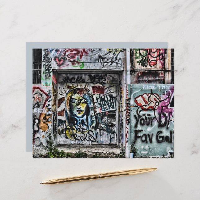 Graffiti Moderne Cool urbain Art de rue (Devant/Arrière en situation)