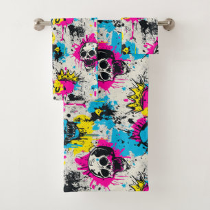 Graffiti Motif avec des couleurs néon et un terrai