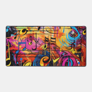 Graffiti Musical Notes Bureau Mat