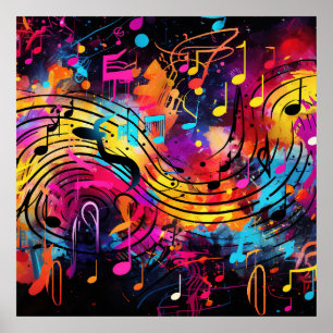Graffiti Notes musicales Poster