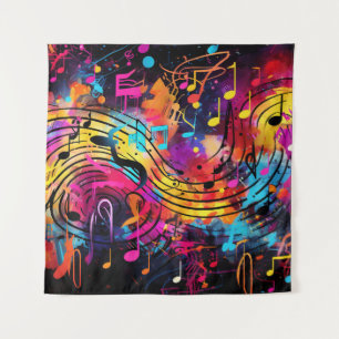 Graffiti Notes musicales Tapisserie