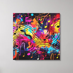 Graffiti Notes musicales Toile Art