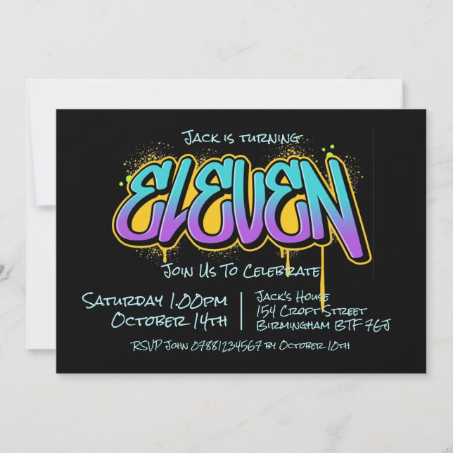 Graffiti Onze Invitation (Devant)