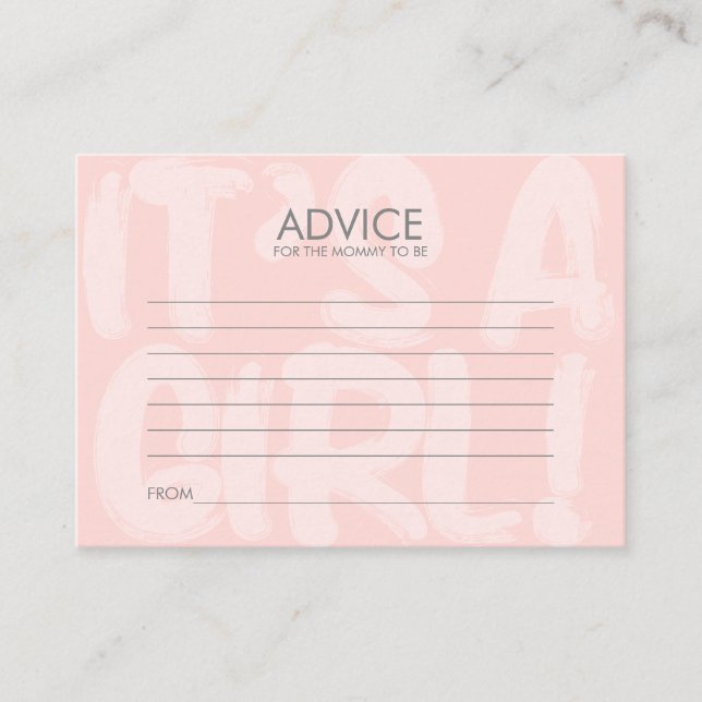 Graffiti Pink Baby shower carte conseil pour maman (Devant)