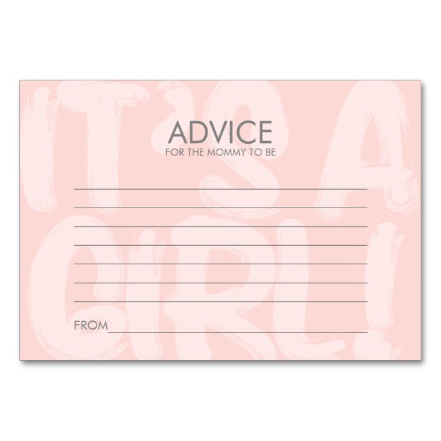Graffiti Pink Baby shower carte conseil pour maman (Devant)