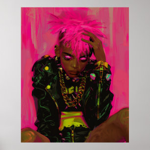 Graffiti Pink Punk sur mesure Poster avec AR Ele