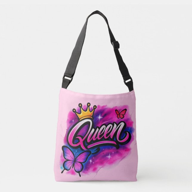 Graffiti Queen Airbrush Sac fourre-tout Couronne & (Devant)