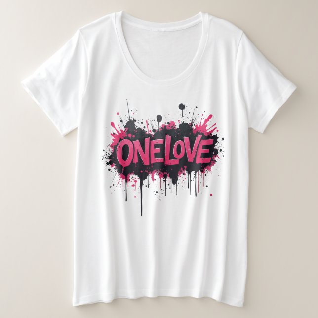 Graffiti rose chaud "ONELOVE" (Design devant)