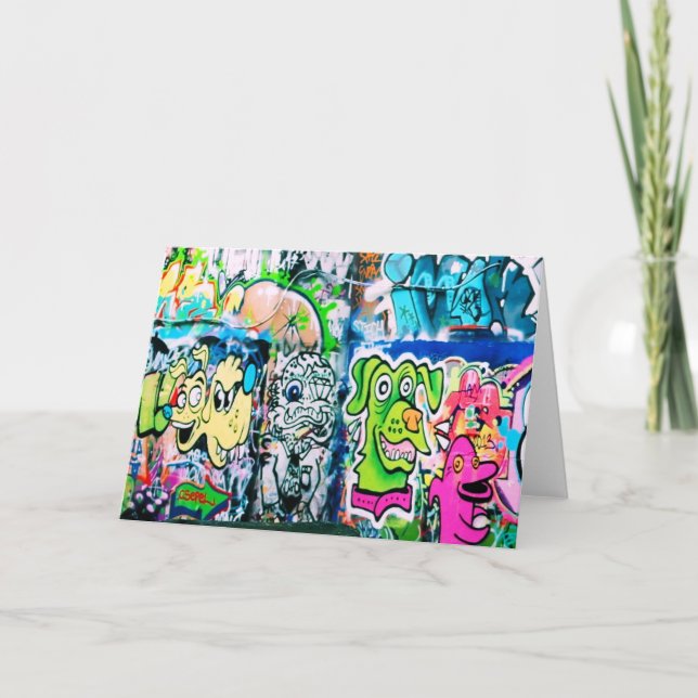 Graffiti Southbank - Carte de voeux Londres (Devant)