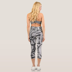 Graffiti urbain Gray Style Capri Leggings