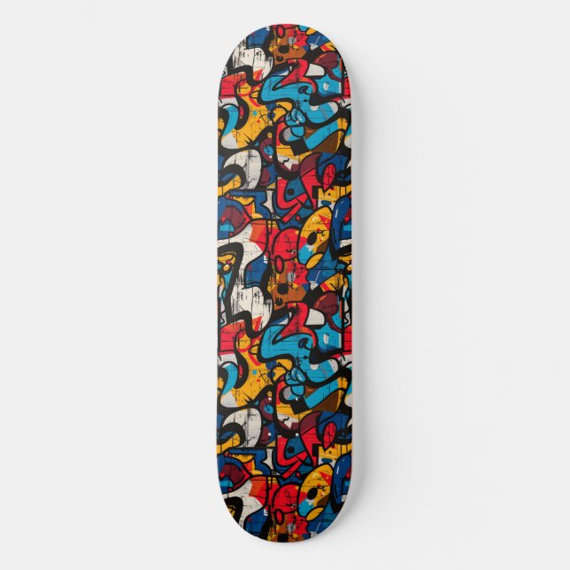 Graffiti urbain moderne Grunge Motif Skateboard (Recto)
