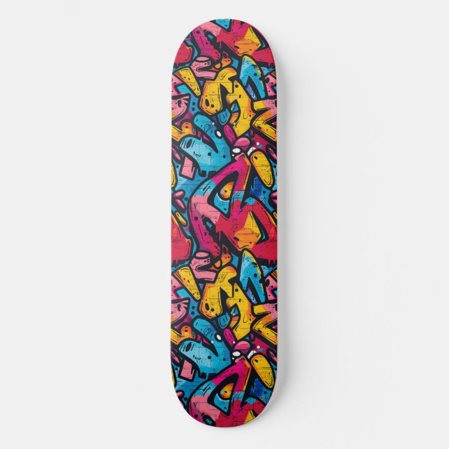 Graffiti urbain moderne Grunge Motif Skateboard (Recto)