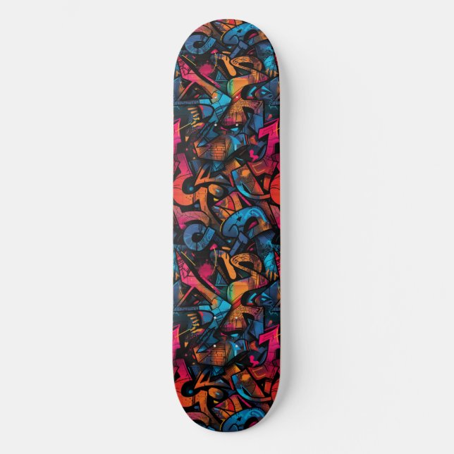 Graffiti urbain moderne Grunge Motif Skateboard (Recto)