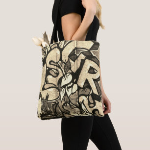Graffiti urbain Sac fourre-tout de style Sepia