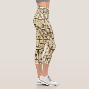 Graffiti urbain Sepia Style Capri Leggings