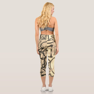 Graffiti urbain Sepia Style Capri Leggings