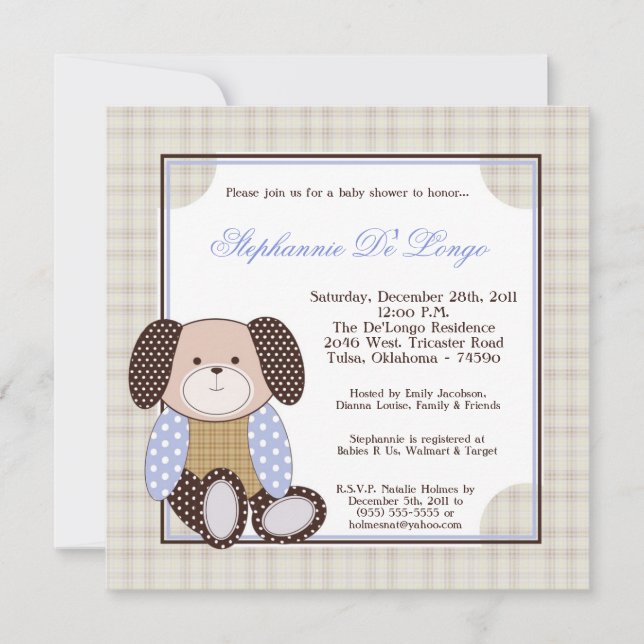 Graham Crackers Boy Blue Baby shower Invitation (Devant)