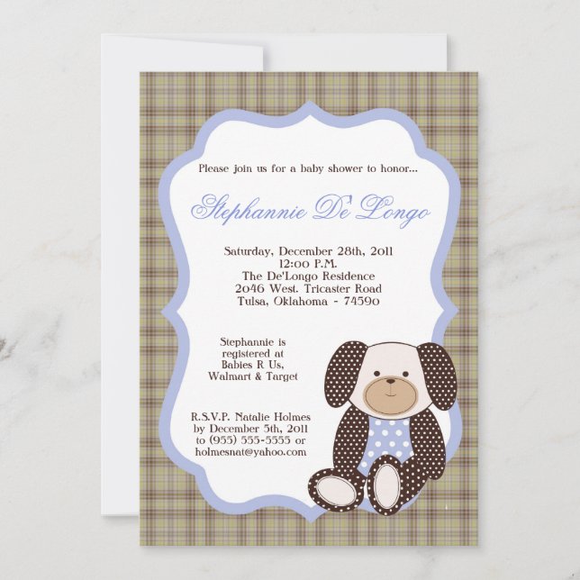 Graham Crackers Boy Blue Baby shower Invitation (Devant)